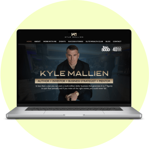 Kyle Mallien branding and wed design
